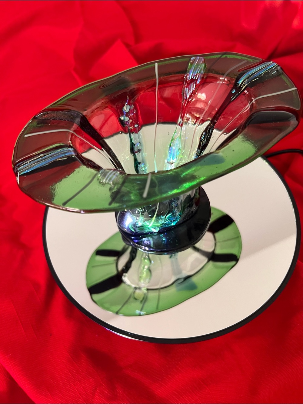 Green Art Glass Bloom Vase